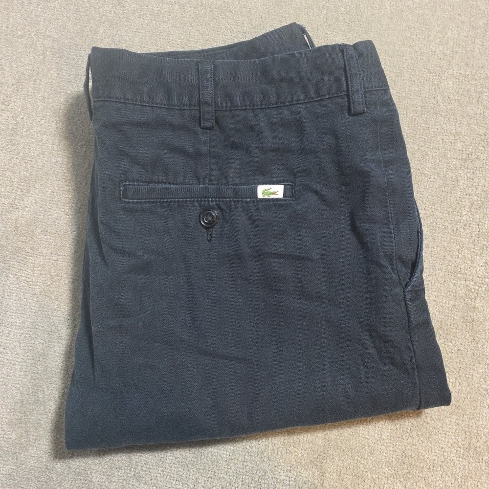 Lacoste Pants Mens 33x31 Blue Slim Fit Chino Trouser Dress Casual
